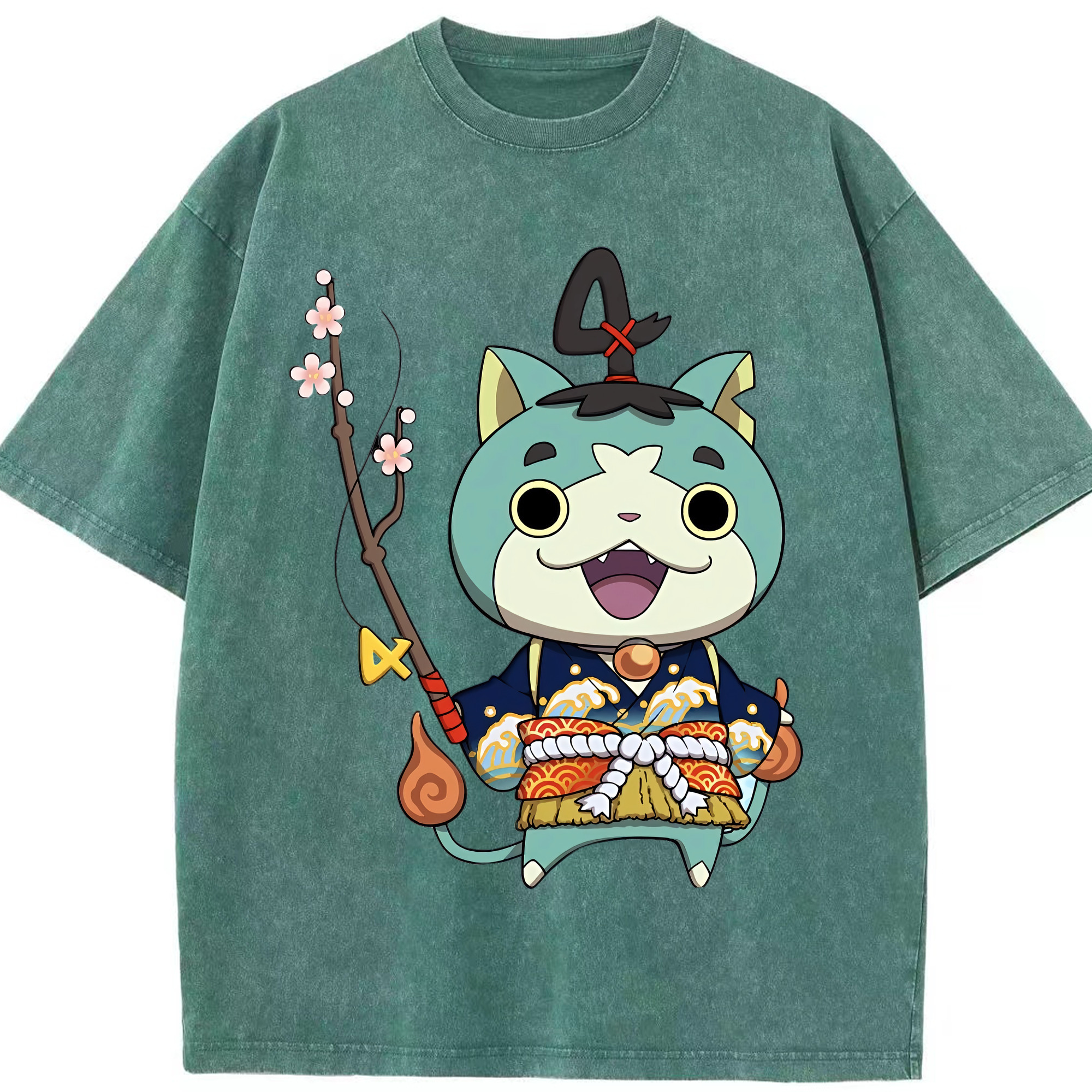（画像用） 妖怪ウォッチ Yo-kai Watch 綿100% ヴィンテージ風 半袖Tシャツ（フロントプリント）